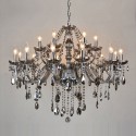 18 Light (12+6) 2 Tiers Retro Gray Candle Style Crystal Chandelier