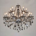 18 Light (12+6) 2 Tiers Retro Gray Candle Style Crystal Chandelier