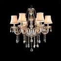 6 Light Cognac Colour Candle Style Crystal Chandelier