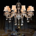 10 Light Cognac Colour Candle Style Crystal Chandelier