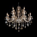 12 Light (8+4) 2 Tiers Cognac Colour Candle Style Crystal Chandelier