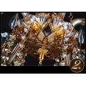 3 Light Amber Candle Style Crystal Chandelier