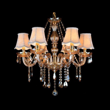 6 Light Amber Candle Style Crystal Chandelier