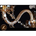 6 Light Amber Candle Style Crystal Chandelier