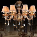 8 Light Amber Candle Style Crystal Chandelier