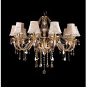 10 Light Amber Candle Style Crystal Chandelier