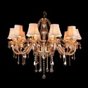 10 Light Amber Candle Style Crystal Chandelier