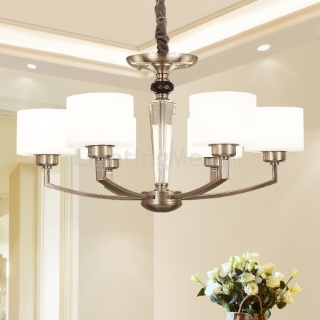 6 Light Modern/ Contemporary Chandelier with Glass Shade