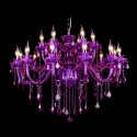 18 Light (12+6) 2 Tiers Purple Candle Style Crystal Chandelier