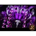 18 Light (12+6) 2 Tiers Purple Candle Style Crystal Chandelier