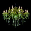 18 Light (12+6) 2 Tiers Dark Green Candle Style Crystal Chandelier