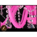 6 Light Pink Candle Style Crystal Chandelier