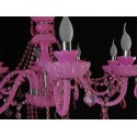 8 Light Pink Candle Style Crystal Chandelier