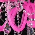 8 Light Pink Candle Style Crystal Chandelier