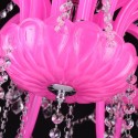 18 Light (12+6) 2 Tiers Pink Candle Style Crystal Chandelier