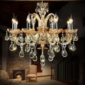 8 Light Amber Candle Style Crystal Chandelier