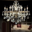 8 Light Cognac Colour Candle Style Crystal Chandelier