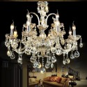 12 Light (8+4) 2 Tiers Cognac Colour Candle Style Crystal Chandelier