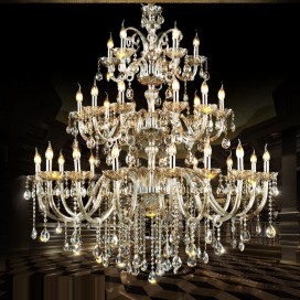 30 Light (15+10+5) 3 Tiers Cognac Colour Candle Style Crystal Chandelier