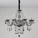 8 Light Modern Gray Candle Style Crystal Chandelier