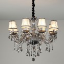 8 Light Modern Gray Candle Style Crystal Chandelier