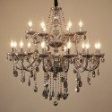 18 Light (12+6) 2 Tiers Modern Gray Candle Style Crystal Chandelier