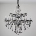 18 Light (12+6) 2 Tiers Modern Gray Candle Style Crystal Chandelier