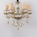 Modern Cognac Colour Candle Style Crystal Chandelier