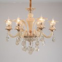 6 Light Champagne Candle Style Crystal Chandelier