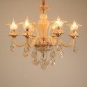 6 Light Champagne Candle Style Crystal Chandelier