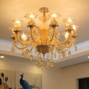 10 Light Champagne Candle Style Crystal Chandelier