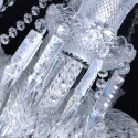 24 Light (12+12) 2 Tiers Clear Candle Style Crystal Chandelier