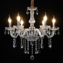 6 Light Clear Modern Candle Style Crystal Chandelier