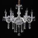 6 Light Clear Modern Candle Style Crystal Chandelier