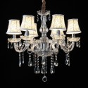 6 Light Clear Modern Candle Style Crystal Chandelier