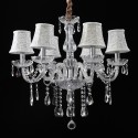 6 Light Clear Modern Candle Style Crystal Chandelier