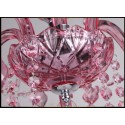 6 Light Rose Red Candle Style Crystal Chandelier