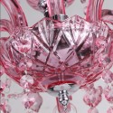 6 Light Rose Red Candle Style Crystal Chandelier