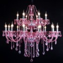 18 Light (12+6) 2 Tiers Rose Red Candle Style Crystal Chandelier