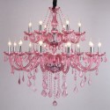 18 Light (12+6) 2 Tiers Rose Red Candle Style Crystal Chandelier