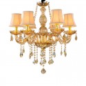 6 Light Amber Candle Style Crystal Chandelier