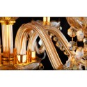 6 Light Amber Candle Style Crystal Chandelier