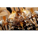 6 Light Amber Candle Style Crystal Chandelier