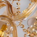 6 Light Amber Candle Style Crystal Chandelier