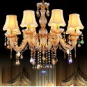 8 Light Amber Candle Style Crystal Chandelier