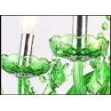 6 Light Green Candle Style Crystal Chandelier