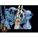 6 Light Blue Candle Style Crystal Chandelier