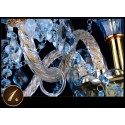 8 Light Blue Candle Style Crystal Chandelier