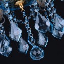 8 Light Blue Candle Style Crystal Chandelier