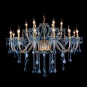 18 Light (12+6) 2 Tiers Blue Candle Style Crystal Chandelier